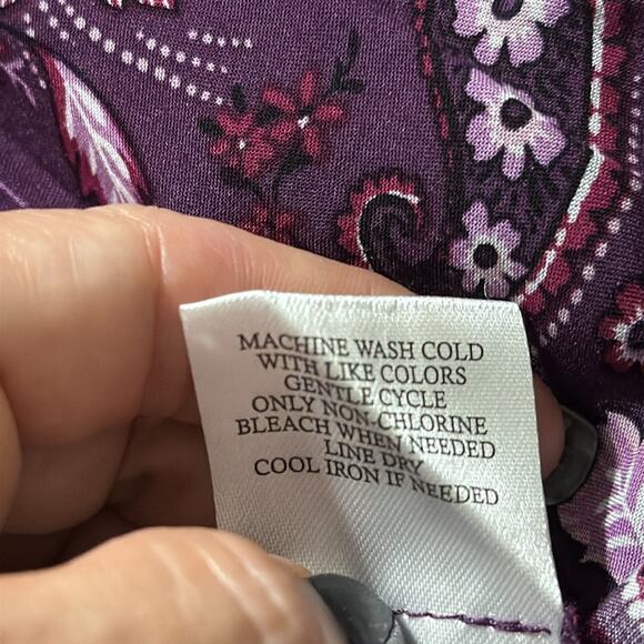 Brian & Em size XL Lemmy v-neck hi low top roll tab sleeves dark purple women’s - Picture 7 of 10